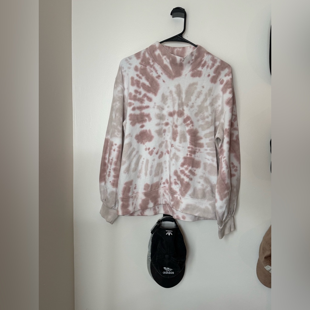 Abercrombie & Fitch Pink And Cream Garment Dyed Sweatshirt